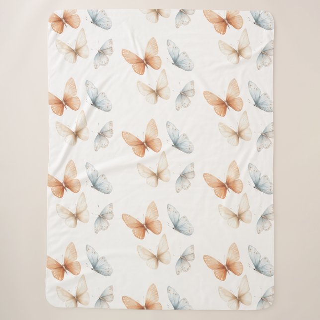 Pfirsich Blaue Schmetterlinge  Sherpadecke (Vorderseite)