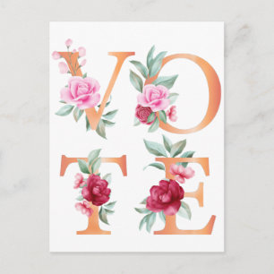 Pfirsich Blume Elegant Weiblich Geh Wählen Postkarte