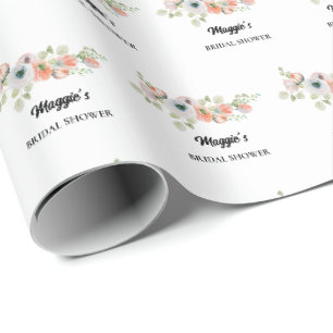 Pfirsich-Blumen-Brautstrauß  Geschenkpapier