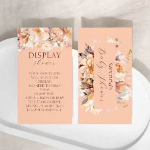 Pfirsich-Blumen-Herbst-Baby-Shower-Display-Dusche Begleitkarte