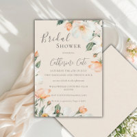 Pfirsich Blumen Rosen Wasserfarbe Brautparty