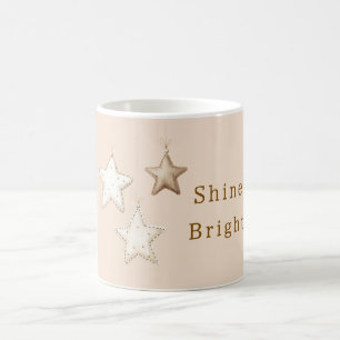 Pfirsich Creme Elfenbein Braun Sterne Kaffeetasse