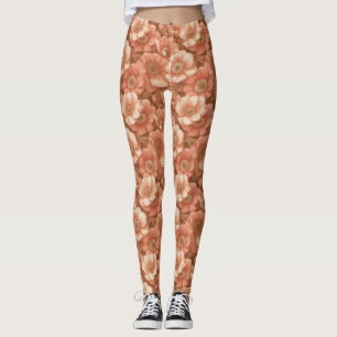 Pfirsich Crossfit Anemonen Akzent Brautjungfer Leggings