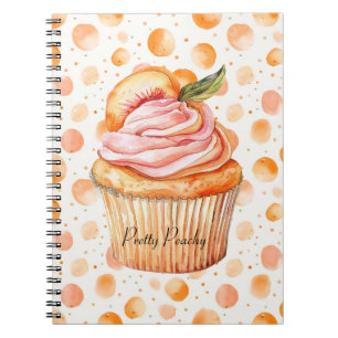 Pfirsich-Cupcake Whimsical Dots Notizblock