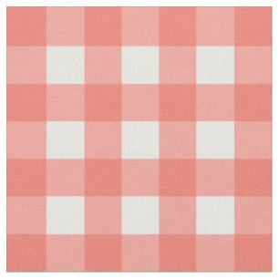 Pfirsich-Echo u. weißer Gingham-Karo Stoff