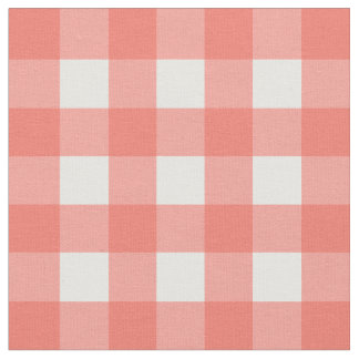 Pfirsich-Echo u. weißer Gingham-Karo Stoff