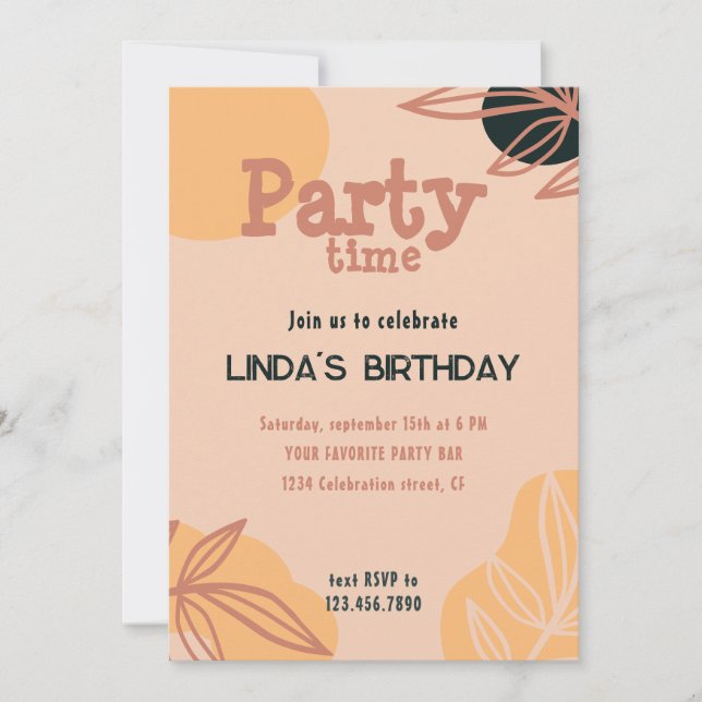 Pfirsich Einladung (Vorderseite)