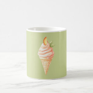 Pfirsich-Eiscreme-Tüte Kaffeetasse