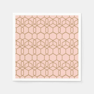 Pfirsich Erröten & Gold Moderne Boho Geometrische Serviette