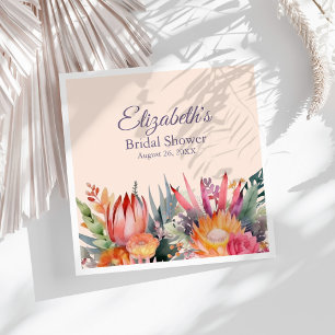 Pfirsich Flaum Tropische Blumen Brautparty Serviette