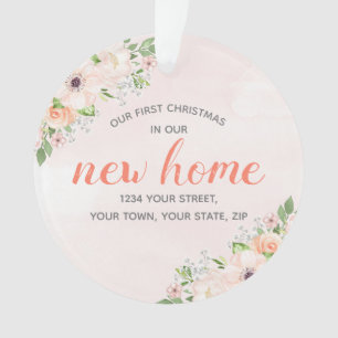 Pfirsich Floral Unsere neue Zuhause Housewärme Ornament
