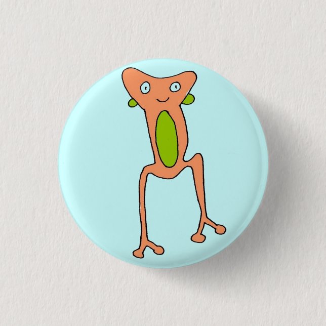 Pfirsich-Frosch Button (Vorderseite)