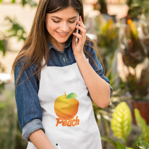 Pfirsich Frucht Retro Orange Schürze