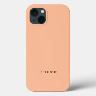 Pfirsich Fuzz einfarbiger Name iPhone Hülle