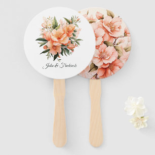 Pfirsich Fuzz Florale Hochzeit Fächer