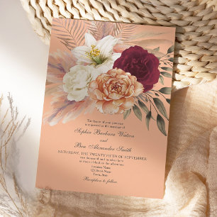 Pfirsich-Fuzz-Hochzeitseinladung Einladung