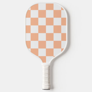 Pfirsich Fuzz kariertes Gingham-Muster Pickleball Schläger