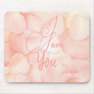Pfirsich Fuzz Minimalist Modern Rosenblüten Valent Mousepad