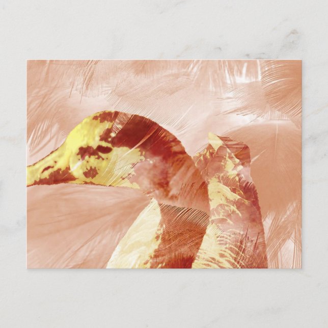 Pfirsich-Gans-Postkarte Postkarte (Vorderseite)