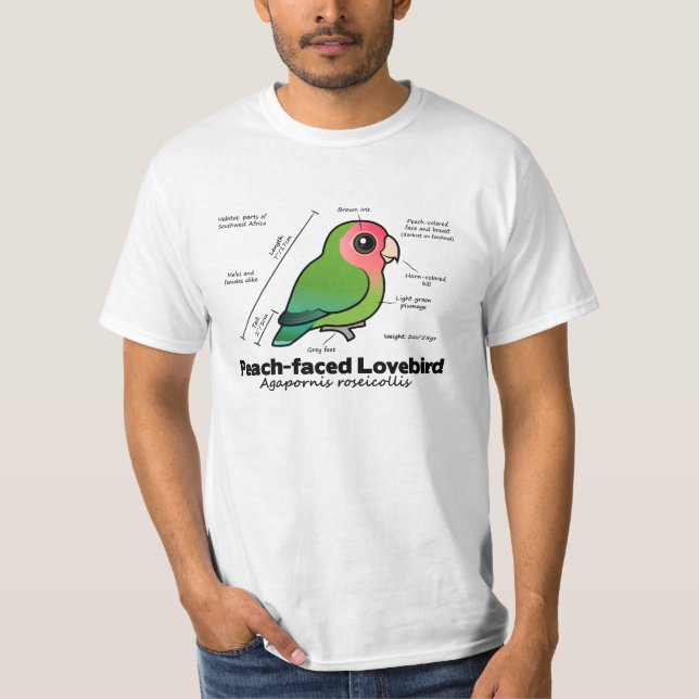 Pfirsich-gesichtige Lovebird-Statistiken T-Shirt (Vorderseite)