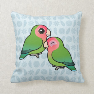 Pfirsich-gesichtiger Lovebird-entzückende Paare Kissen
