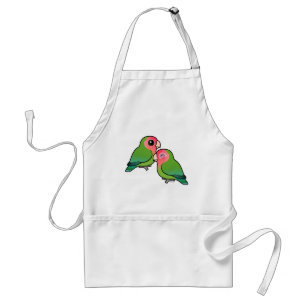 Pfirsich-gesichtiger Lovebird-entzückende Paare Schürze