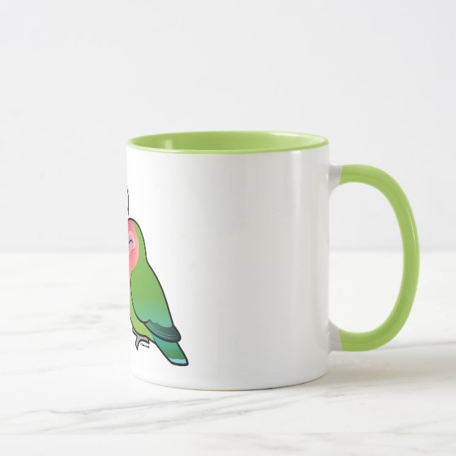 Pfirsich-gesichtiger Lovebird-entzückende Paare Tasse (Rechts)
