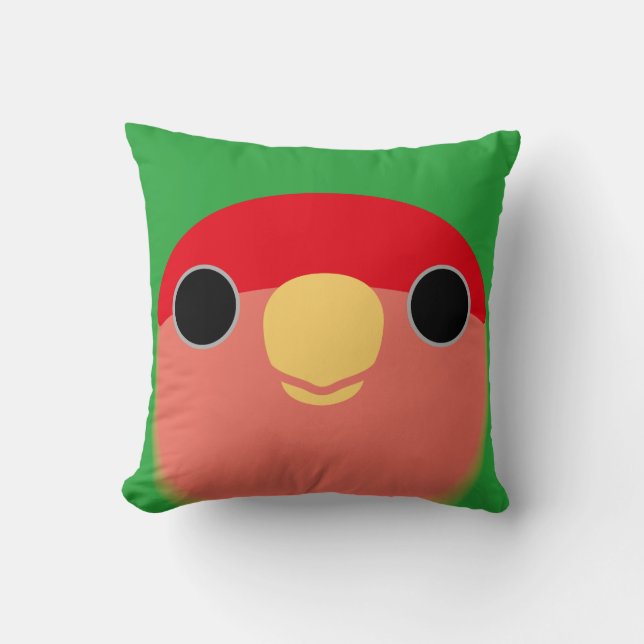 Pfirsich-gesichtiger Lovebird Kissen (Vorderseite)