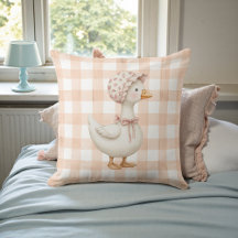 Pfirsich-Gingham-Gans-Aquarell