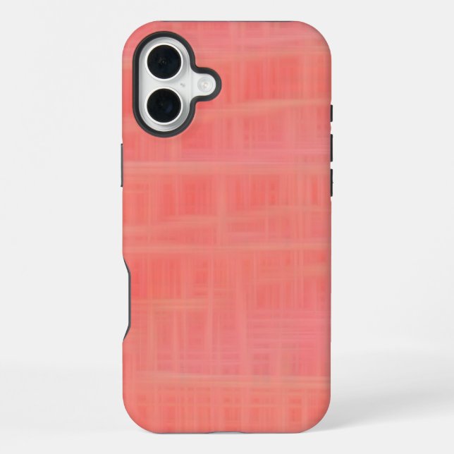 Pfirsich-Gittermuster iPhone 16 Plus Hülle (Rückseite)