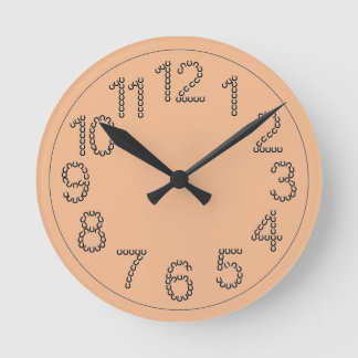 Pfirsich Glückshufeisen Zahlen Wand Runde Wanduhr