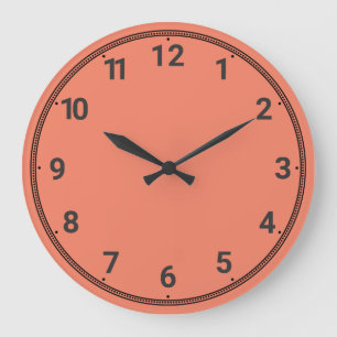 Pfirsich Große Wanduhr