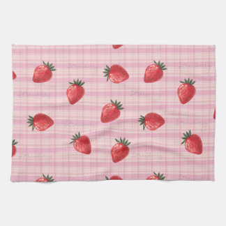 Pfirsich Himbeer Gingham Geschirrtuch