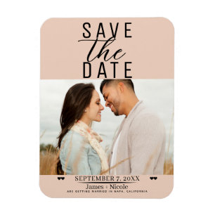 Pfirsich Hochzeitsankündigung Foto Magnet