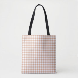 Pfirsich-Kariert-Gingham-Retro-Farbe Tasche