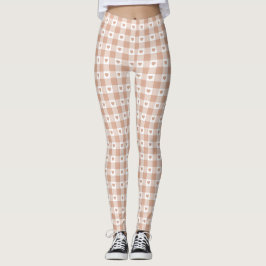Pfirsich-Kariert-Herz-Gingham-Retro-Farbe Leggings