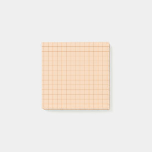 Pfirsich kariertes Rastermuster Ästhetische Büroar Post-it Klebezettel