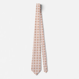 Pfirsich-Karo-Herz-Gingham-Retrofarben-Schlips Krawatte