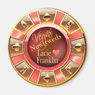 Pfirsich-Kasino-Chip-Bevorzugung Las Vegass deluxe Magnet