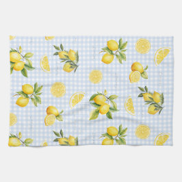 Pfirsich-Limonen-Gingham Geschirrtuch