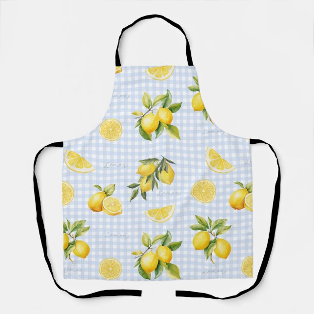Pfirsich-Limonen-Gingham Schürze (Vorderseite)