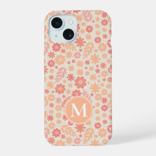 Pfirsich Luftige Wildblumen-Wiesen-Muster iPhone 15 Hülle