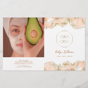 Pfirsich-Marmorierungs-Design-Bifold-Broschüre