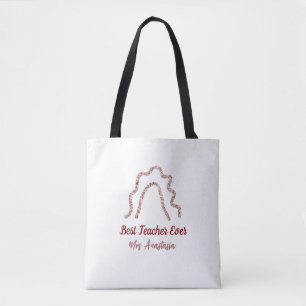 Pfirsich Marron Glitter Regenbogen Lehrerdankbarke Tasche