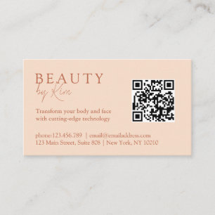 Pfirsich Minimalistischer Eleganter Salon Terminkarte