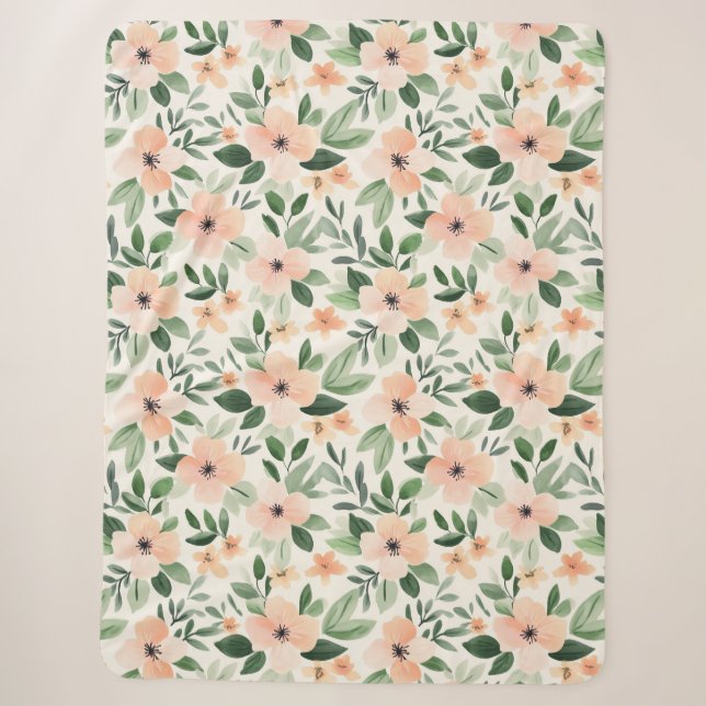 Pfirsich-Minze-Blüten   Sherpadecke (Vorderseite)
