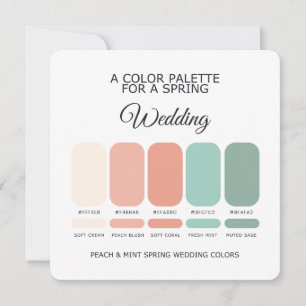 Pfirsich-Minze-Frühlingshochzeits-Farbenpalette 20 Einladung
