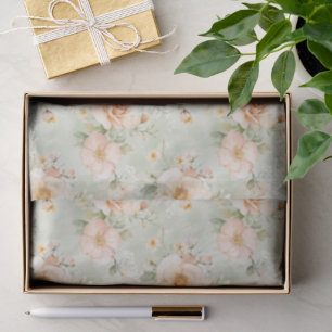 Pfirsich-Minze-Hübsche-Rosen-Blumen-Braut-Show Seidenpapier