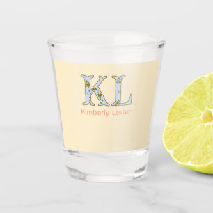 Pfirsich-Monogramm-Name-Buchstabe vintage fett Pas Schnapsglas