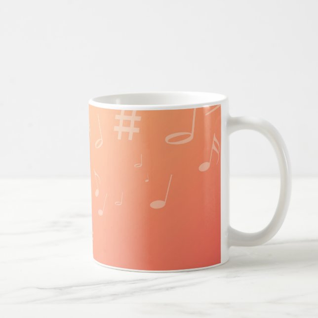 Pfirsich-Musik Kaffeetasse (Rechts)